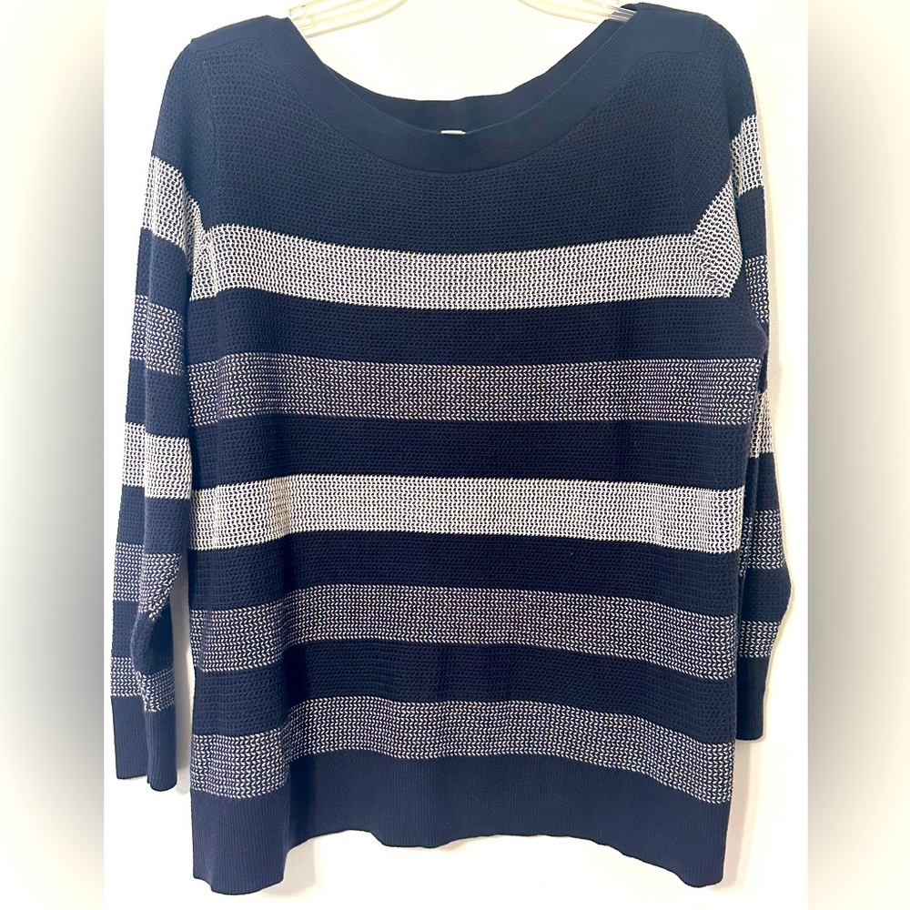 Market and spruce navy stripe sweater 3x